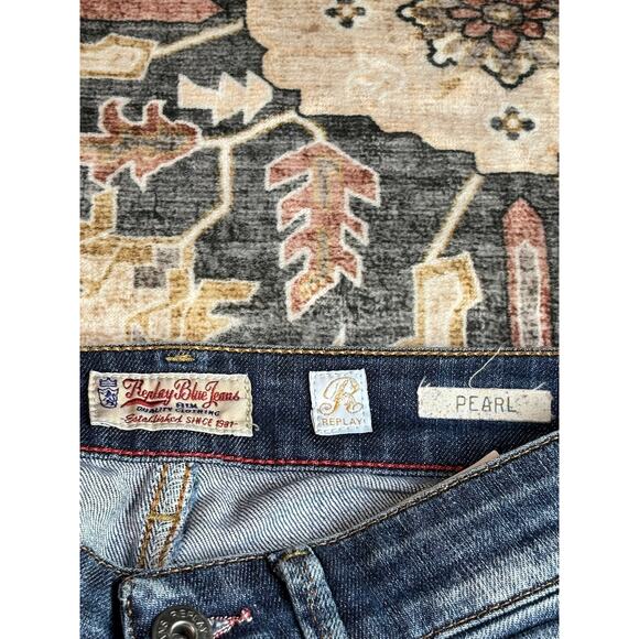 Replay Blue Jeans Vintage Pearl Straight Leg Denim y2k Size 27 - Picture 5 of 14